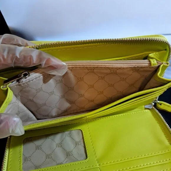 Steve Madden SLG-1100 Lemon / Green Bzippy Boxed Wallet NWT - Picture 6 of 10